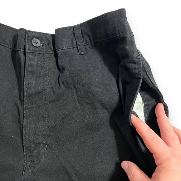 George Mens Khaki Chinos Pants Straight Leg Elastic Waistband Black 32x30 - Picture 3 of 8